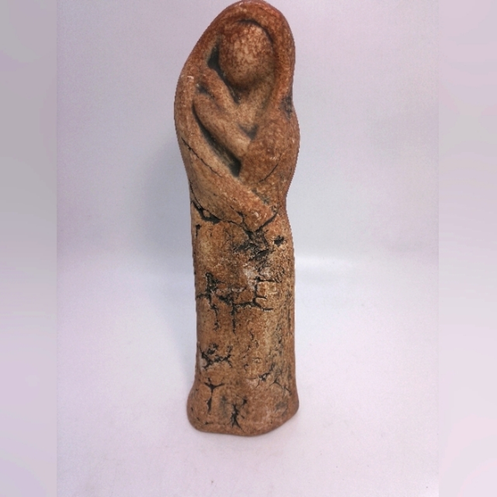 Madonna and Child Stan Langtwait Mt St Helens Ash Clay Sculpture Stone